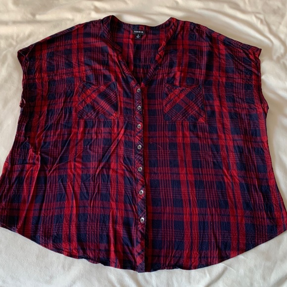 EUC plaid dolman blouse - Picture 2 of 5